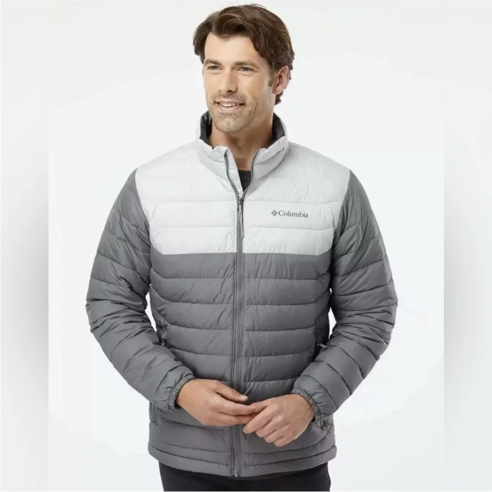 Columbia Men’s XXL Powder Lite Insulated Jacket 169800 Puffer Grey/white